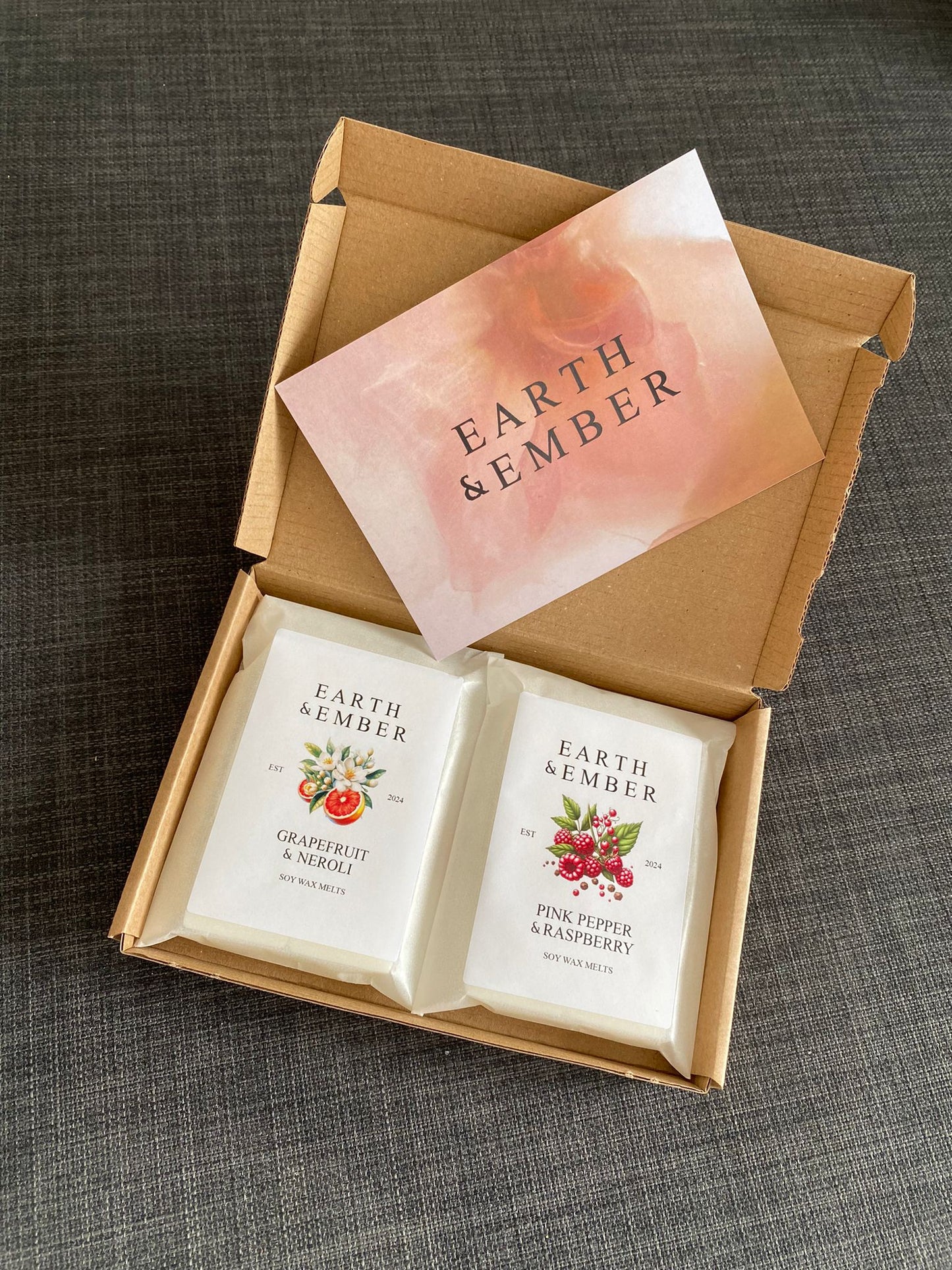 Wax Melt Subscription Box - Monthly delivery of two packets of unique wax melt fragrances.