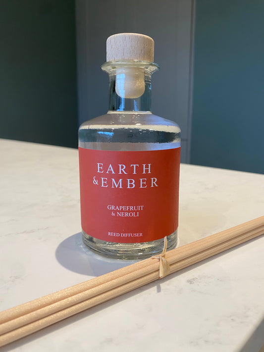 Grapefruit & Neroli Reed Diffuser with Luxury Scent – Dark Glass Bottle with Natural Reeds, Long-Lasting Fragrance for Elegant Home Decor